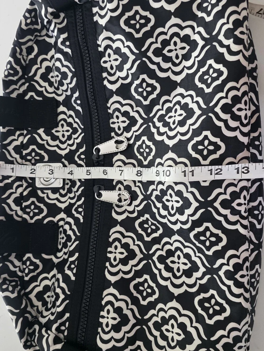 Brighton Large Duffle Weekender Travel Bag Black White Medallion.